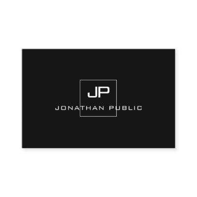 Stylish Monogrammed Black White Modern Template