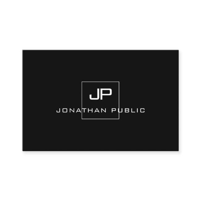 Stylish Monogrammed Black White Modern Template