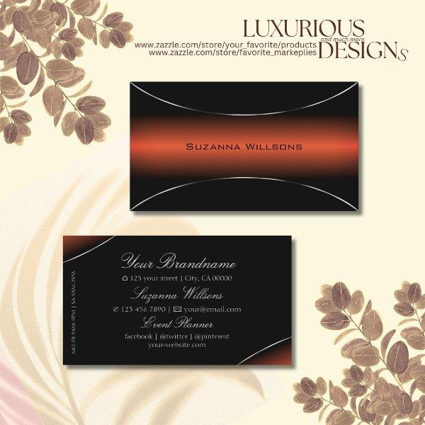 Stylish Orange and Black with Silver Border Modern