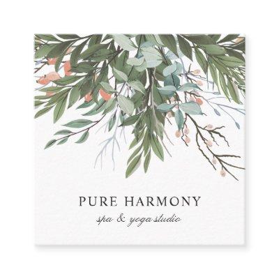 Stylish Painted Floral Boughs | White Square