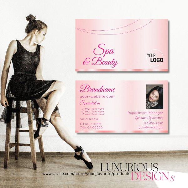 Stylish Pastel Pink Glamorous with Logo and Photo