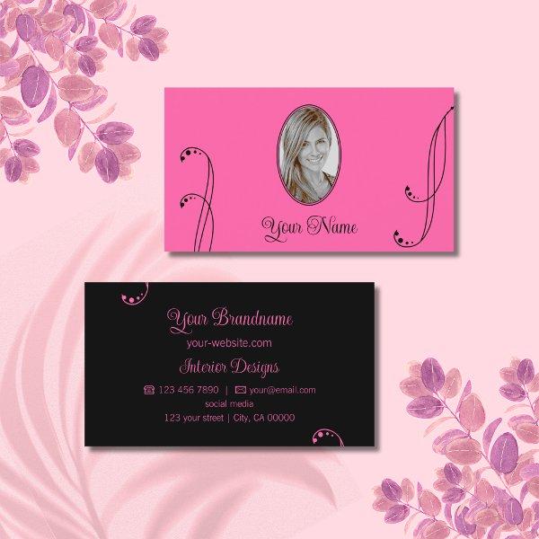 Stylish Pink and Black Ornate with Portrait Photo