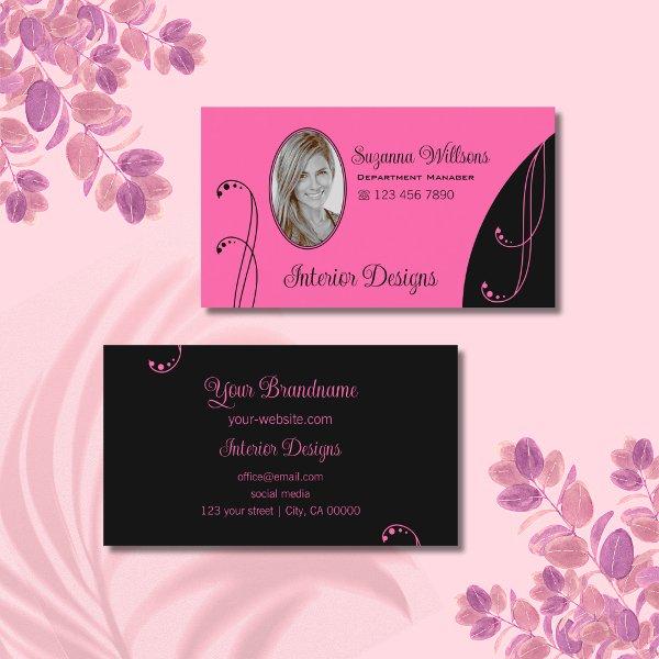 Stylish Pink and Black Ornate with Portrait Photo