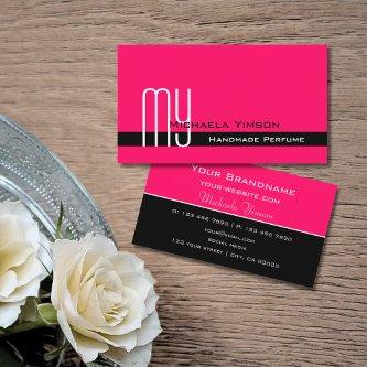 Stylish Pink and Black with Monogram Professional