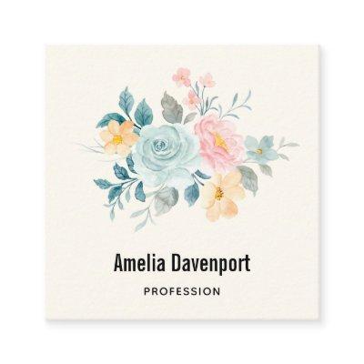 Stylish Pink & Blue Flower Bouquet Square