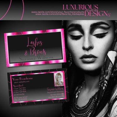 Stylish Pink Frame Black Gradient Chic with Photo