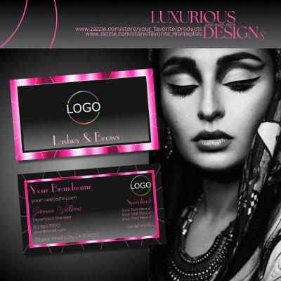 Stylish Pink Frame Black Gradient Modern with Logo