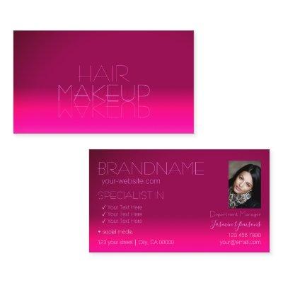 Stylish Pink Gradient Chic Mirror Font with Photo