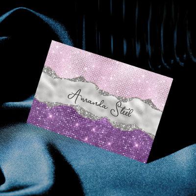 Stylish pink Purple glittery silver