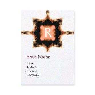 STYLISH PINK RED BROWN SQUARE MONOGRAM White