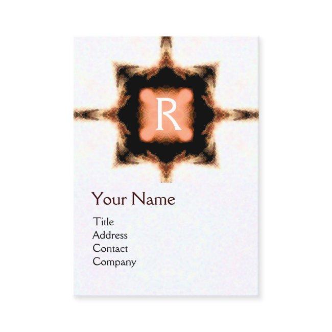 STYLISH PINK RED BROWN SQUARE MONOGRAM White