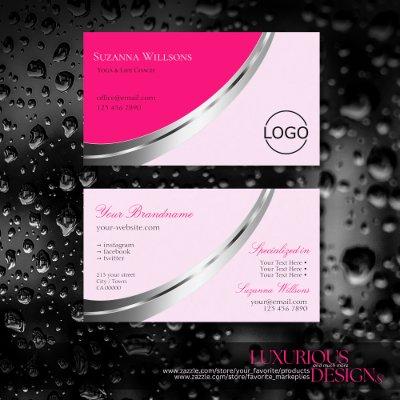 Stylish Pink with Silver Decor and Logo Modern