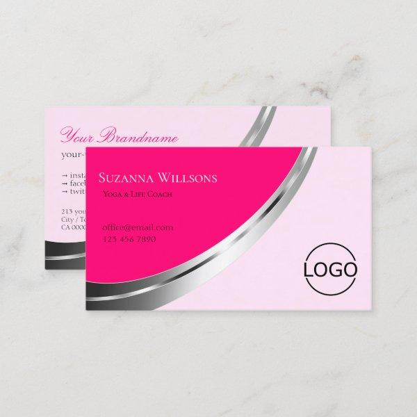 Stylish Pink with Silver Decor and Logo Modern