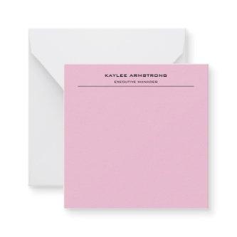 Stylish Plain Simple Professional Light Pink Note Card