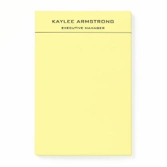 Stylish Plain Simple Professional Light Yellow Post-it Notes