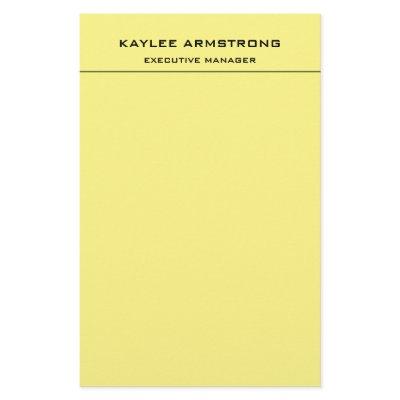 Stylish Plain Simple Professional Light Yellow Stationery