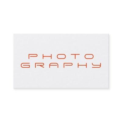 Stylish Plain Simple White Red Photographer