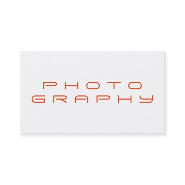 Stylish Plain Simple White Red Photographer