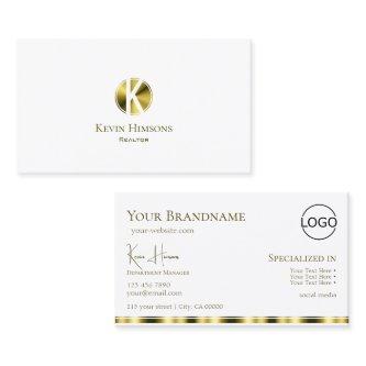 Stylish Plain White Gold with Monogram and Logo
