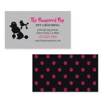 Stylish Poodle Dog Pet Grooming Pink Gray