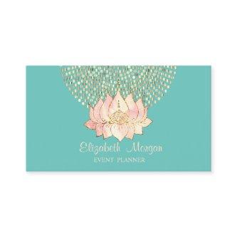Stylish Professional Gold Dots Lotus Mint Green