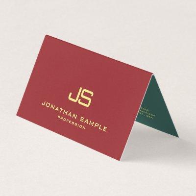 Stylish Professional Monogram Tent Fold Modern