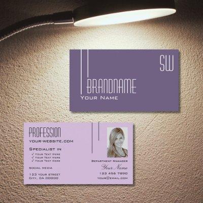 Stylish Purple Lilac Chic with Monogram and Photo