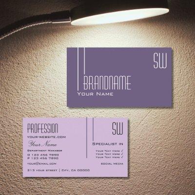 Stylish Purple Lilac with Initials Professional
