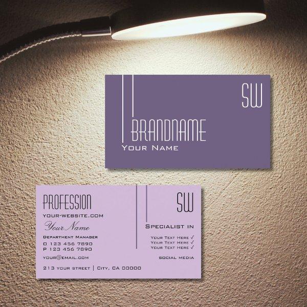 Stylish Purple Lilac with Initials Professional