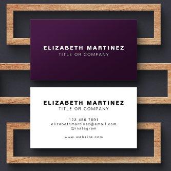 Stylish Purple Modern Front and Back Personalized