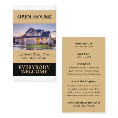 Stylish Realtor Open House Advertising Cards