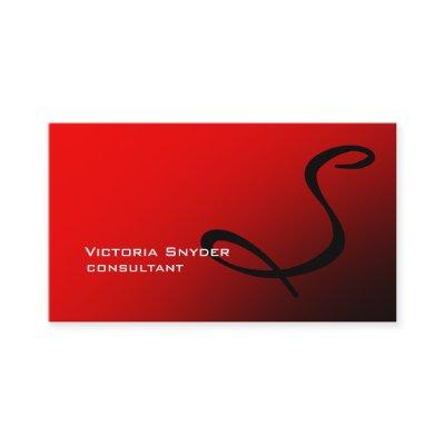 Stylish Red Black Monogram Professional