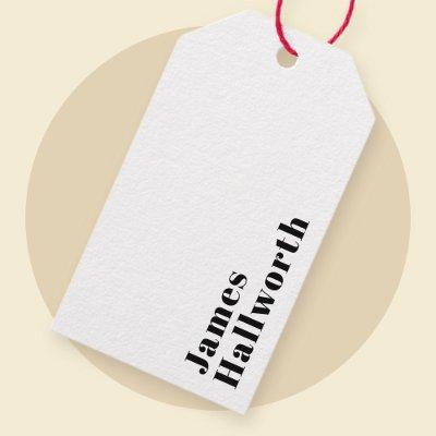 Stylish Retro Modern Lettering | Editable Black Gift Tags