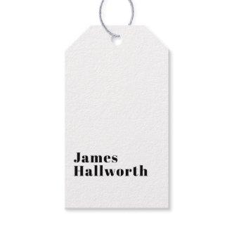 Stylish Retro Modern Lettering | Editable Black Gift Tags