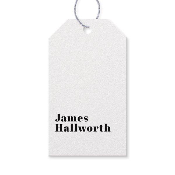 Stylish Retro Modern Lettering | Editable Black Gift Tags