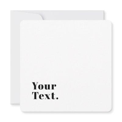 Stylish Retro Modern Lettering | Editable Black Note Card