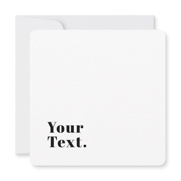 Stylish Retro Modern Lettering | Editable Black Note Card