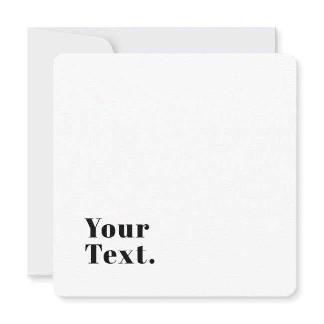 Stylish Retro Modern Lettering | Editable Black Note Card