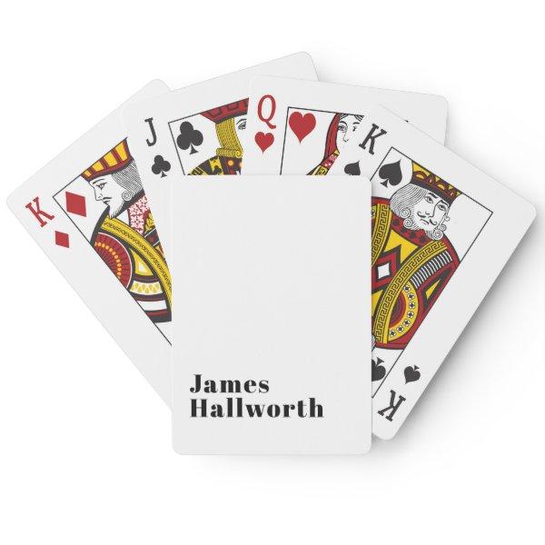 Stylish Retro Modern Lettering | Editable Black Poker Cards