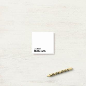 Stylish Retro Modern Lettering | Editable Black Post-it Notes