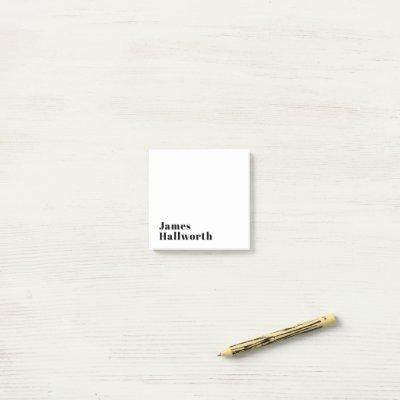 Stylish Retro Modern Lettering | Editable Black Post-it Notes