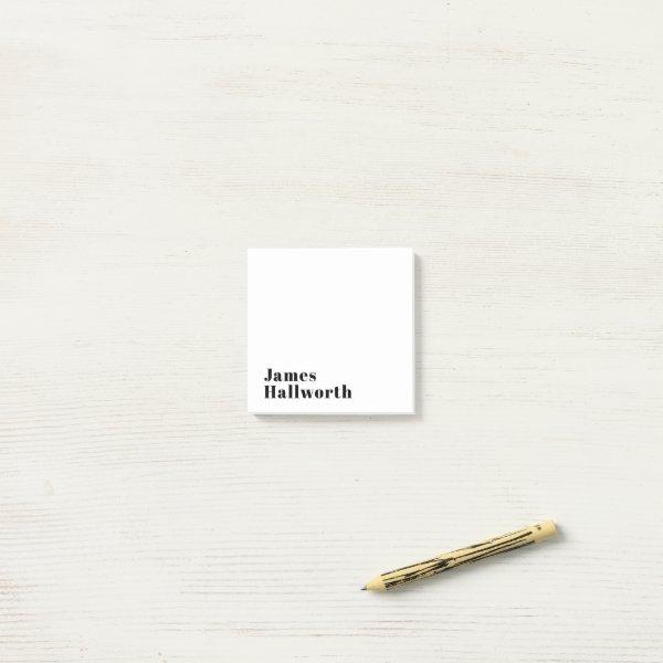 Stylish Retro Modern Lettering | Editable Black Post-it Notes