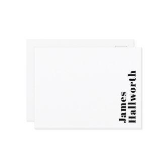 Stylish Retro Modern Lettering | Editable Black Postcard