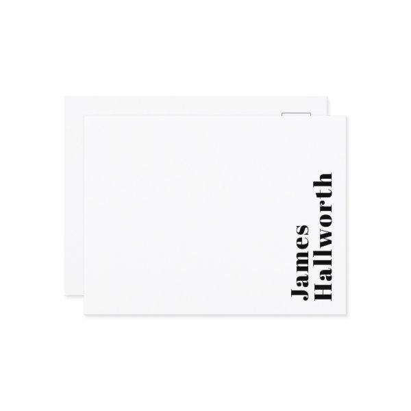 Stylish Retro Modern Lettering | Editable Black Postcard