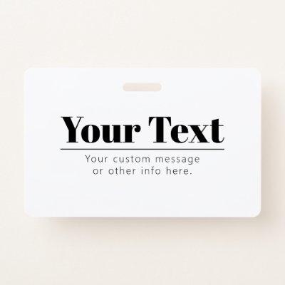 Stylish Retro-modern Text | Black & White Badge