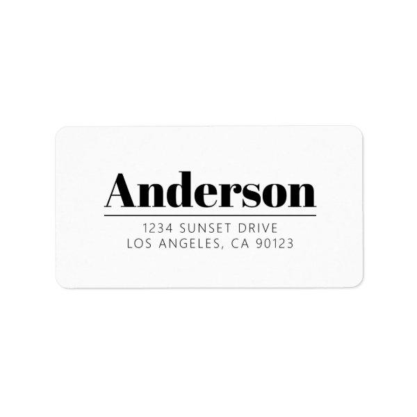 Stylish Retro-modern Text | Black & White Label
