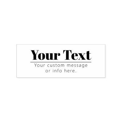 Stylish Retro-modern Text | Black & White Rubber Stamp