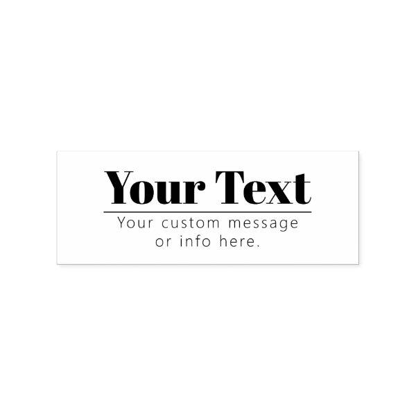 Stylish Retro-modern Text | Black & White Rubber Stamp