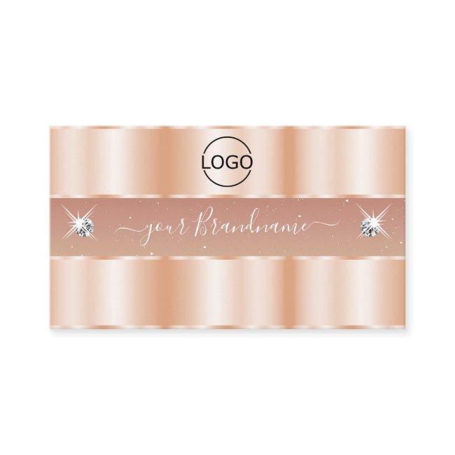 Stylish Rose Coral Sparkle Jewels Add Logo Elegant