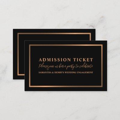 Stylish Rose Gold & Black, Admission Ticket